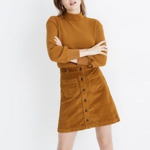Madewell Corduroy Mini Skirt in Mustard Brown